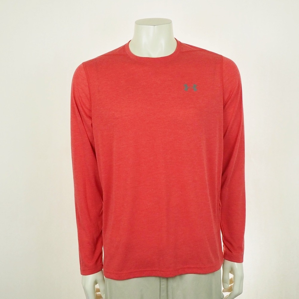 New Under Armour UA Threadborne Tee Shirt Mens Medium Heather Red Training